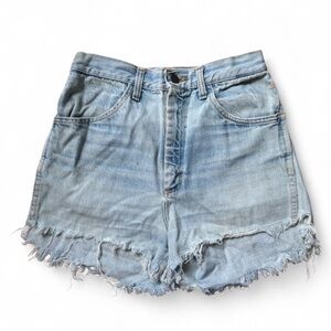 Vintage Cheap Jeans light wash distressed denim jean cutoffs with frayed hem